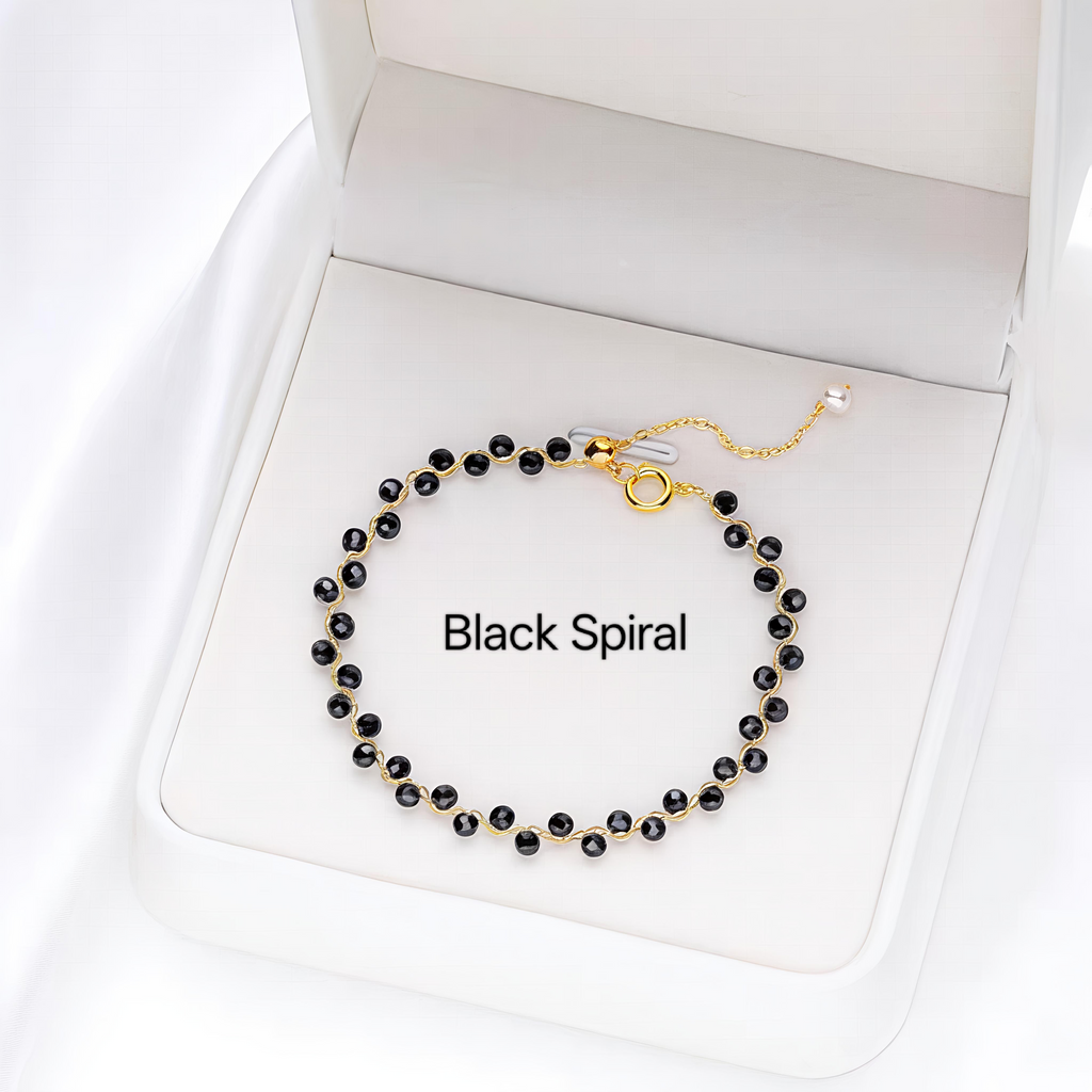 PCB03 高级天然水晶+淡水珍珠14k镀金可调节手链