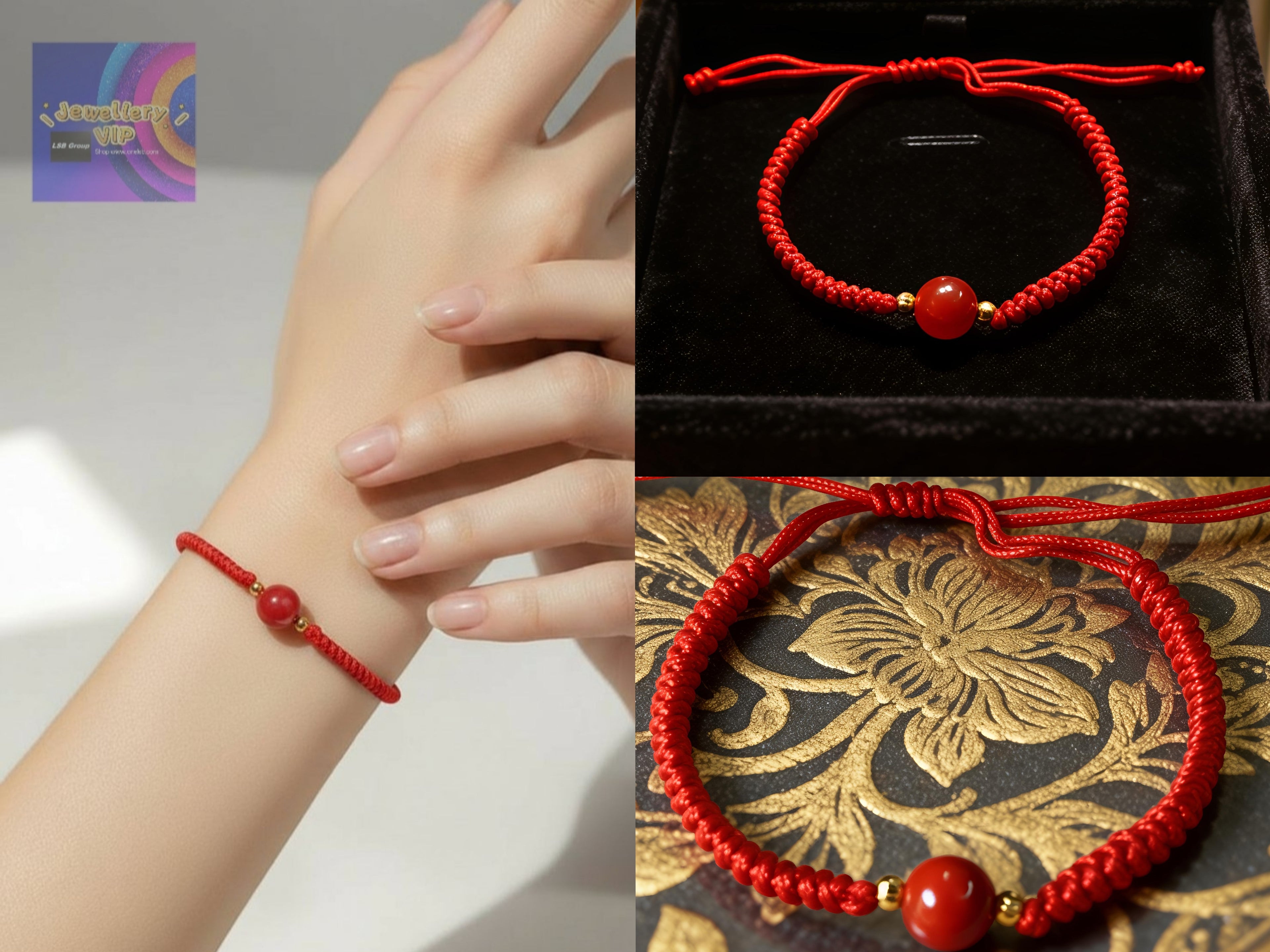 1 for 1 Promo - PCS01 Charming Scarlet Hand Braided Cord Bracelet Adjustable