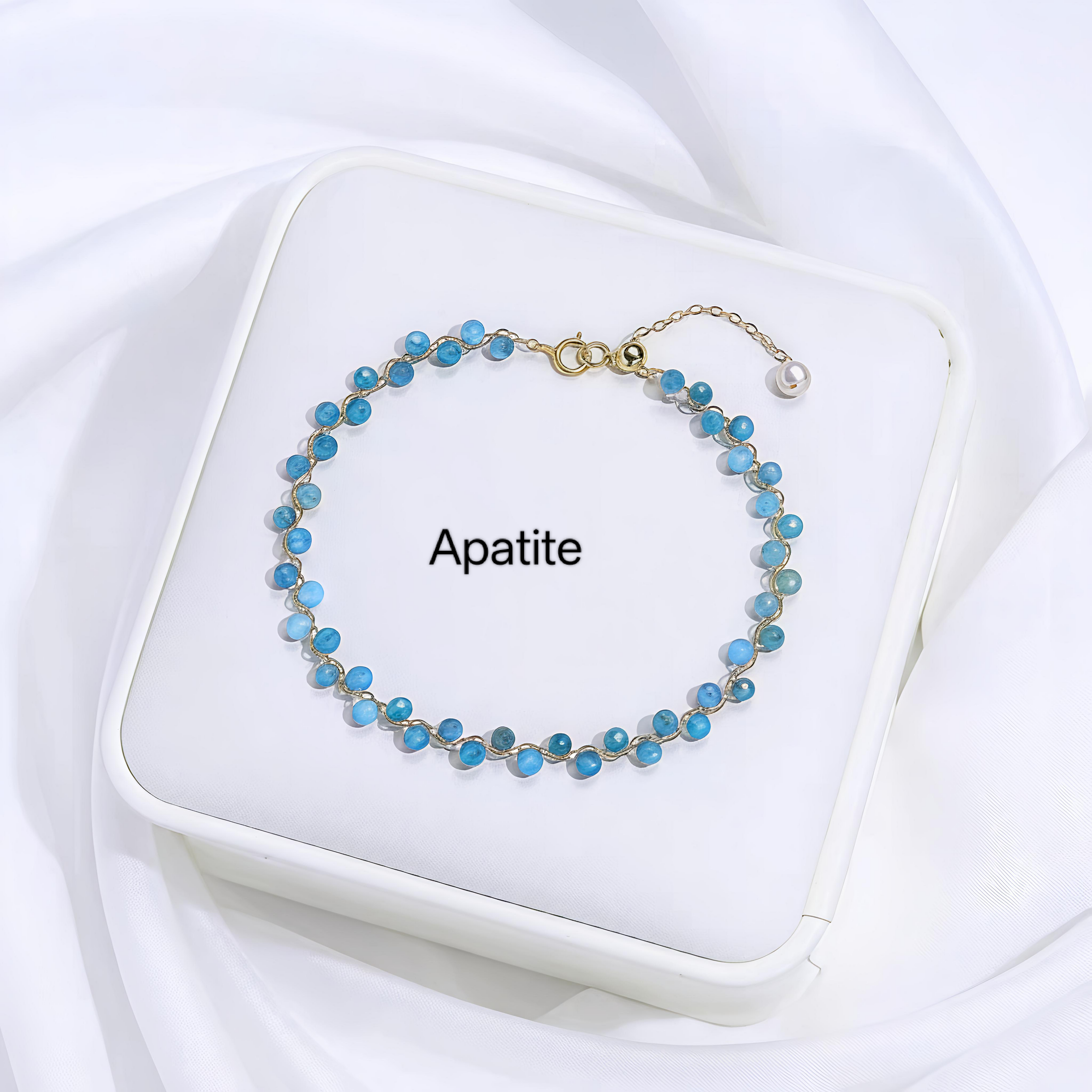 PCB03 PREMIUM Natural Crystal  + Freshwater Pearl 14k Plated Adjustable Bracelet