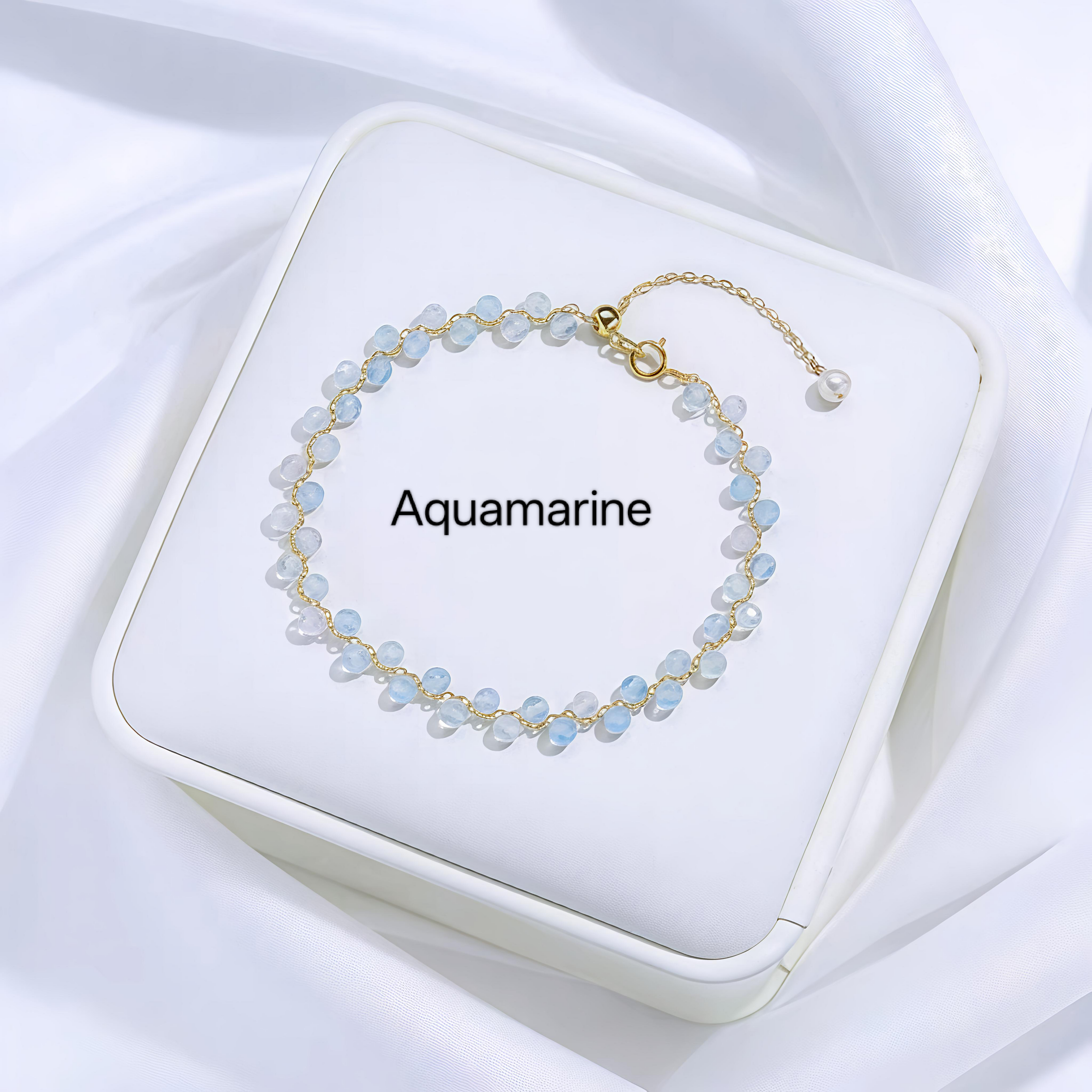 PCB03 PREMIUM Natural Crystal  + Freshwater Pearl 14k Plated Adjustable Bracelet