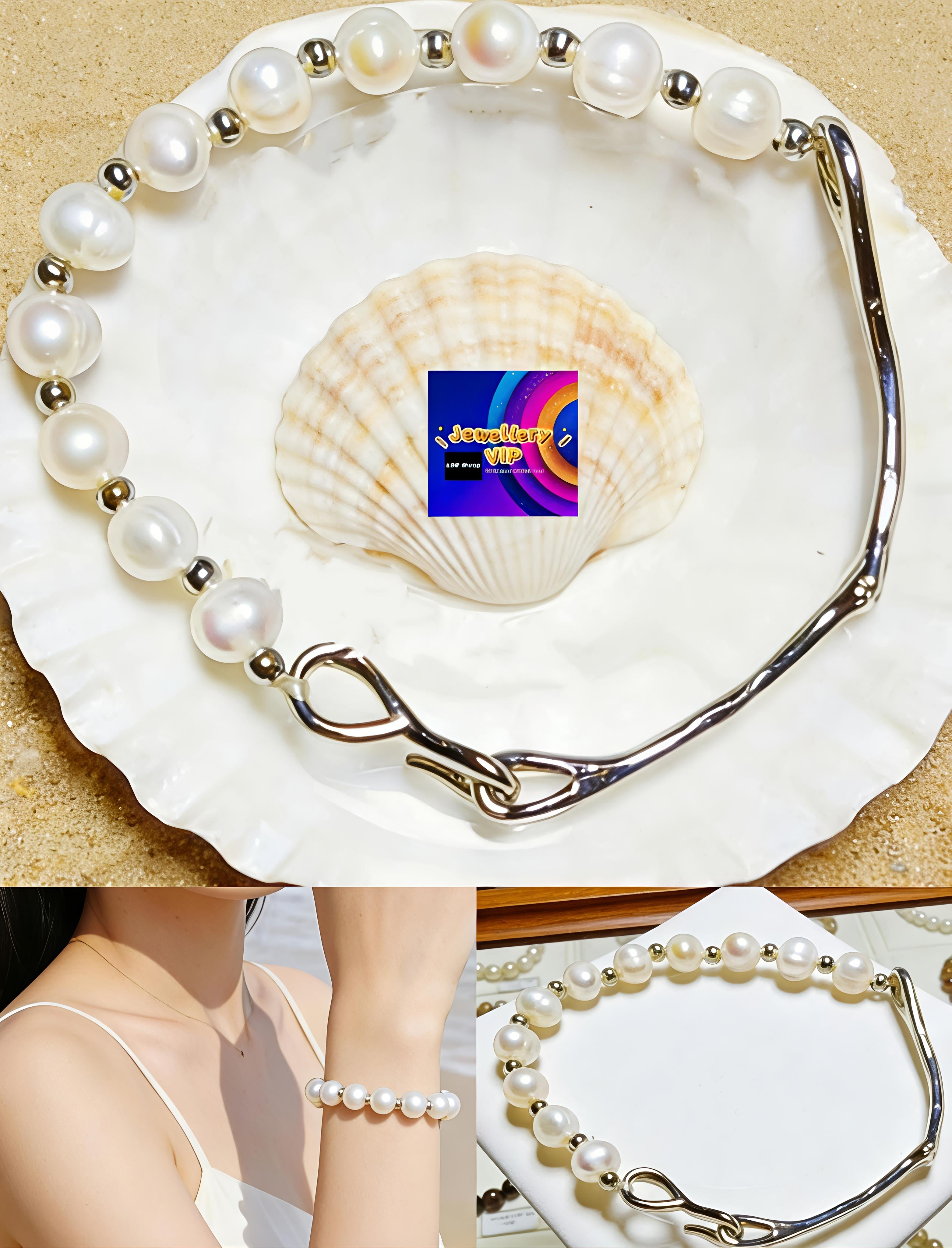 TPL04 Pearl Light PREMIUM Cultured Freshwater Pearl Elastic Free Size Cuff Bracelet