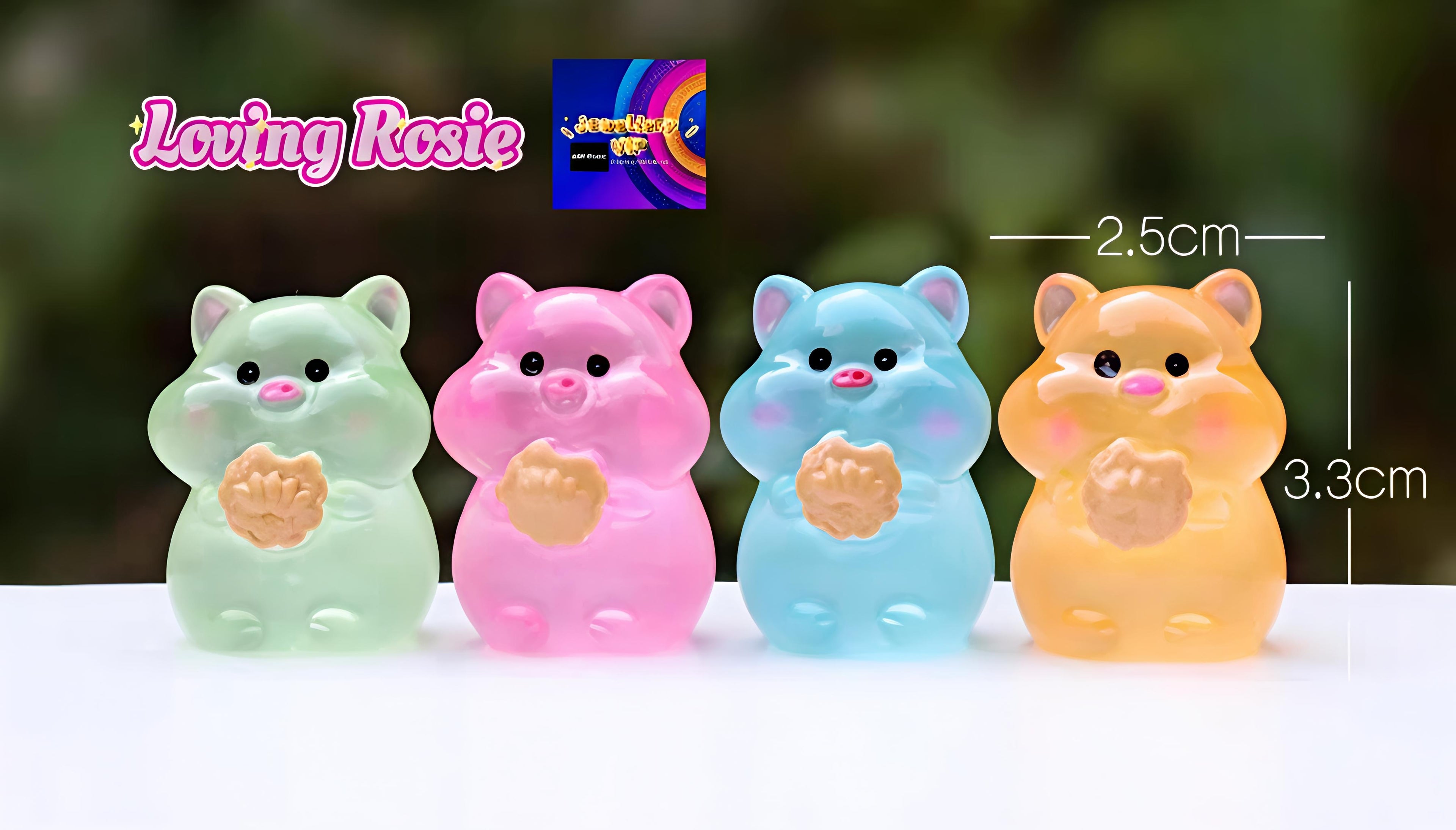 SCO06 FREE PREMIUM Glow in the Dark Loving Rosie Rose Quartz Mystery Jewellery Bag VIP Mascot Miniature