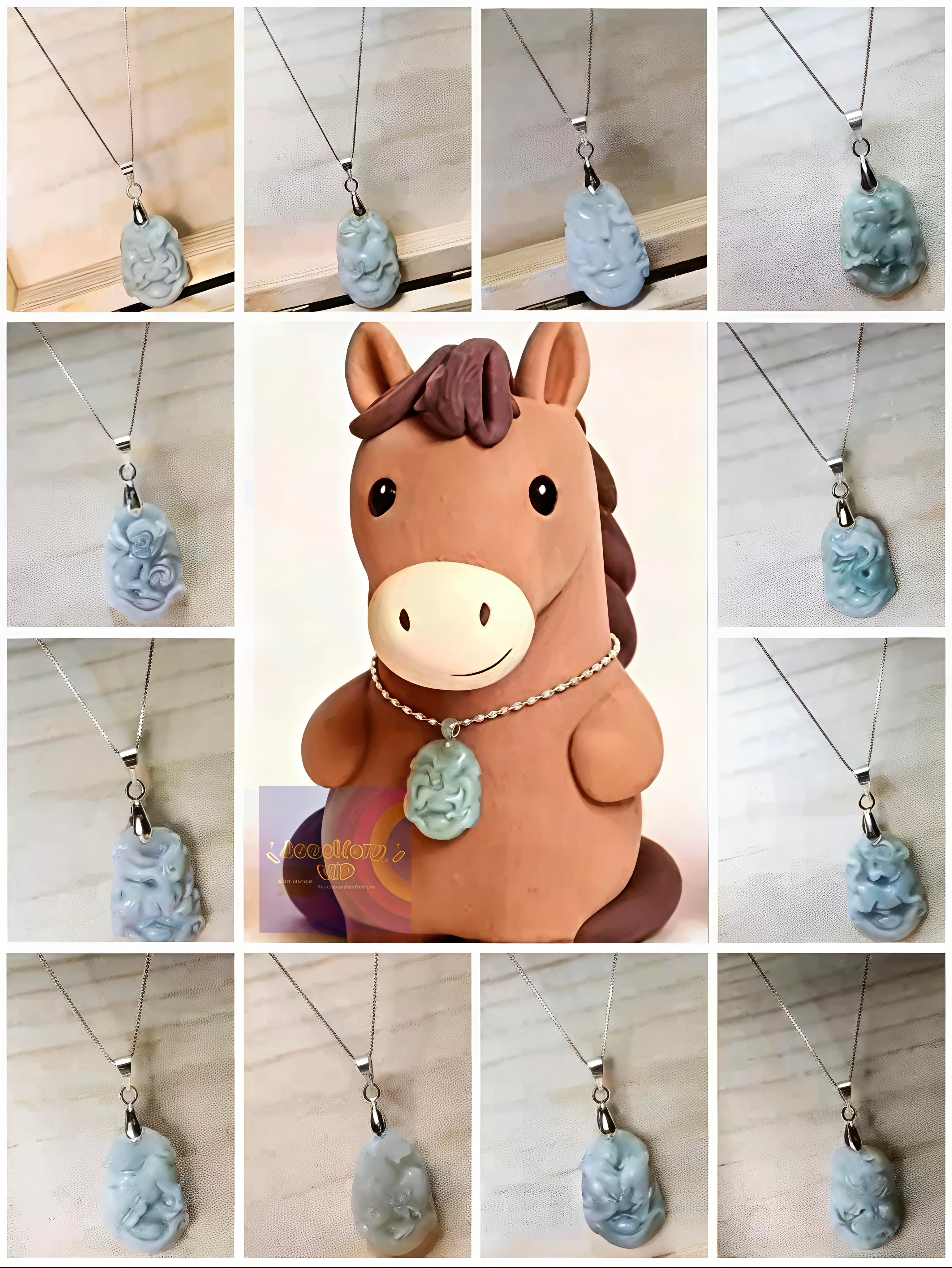 MYJ01 PREMIUM Myanmar Grade A Jadeite Animal Pendant Necklace (Chain / Cord)