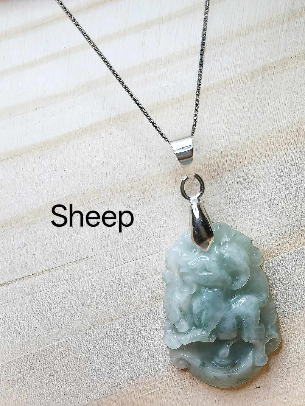 MYJ01 PREMIUM Myanmar Grade A Jadeite Animal Pendant Necklace (Chain / Cord)