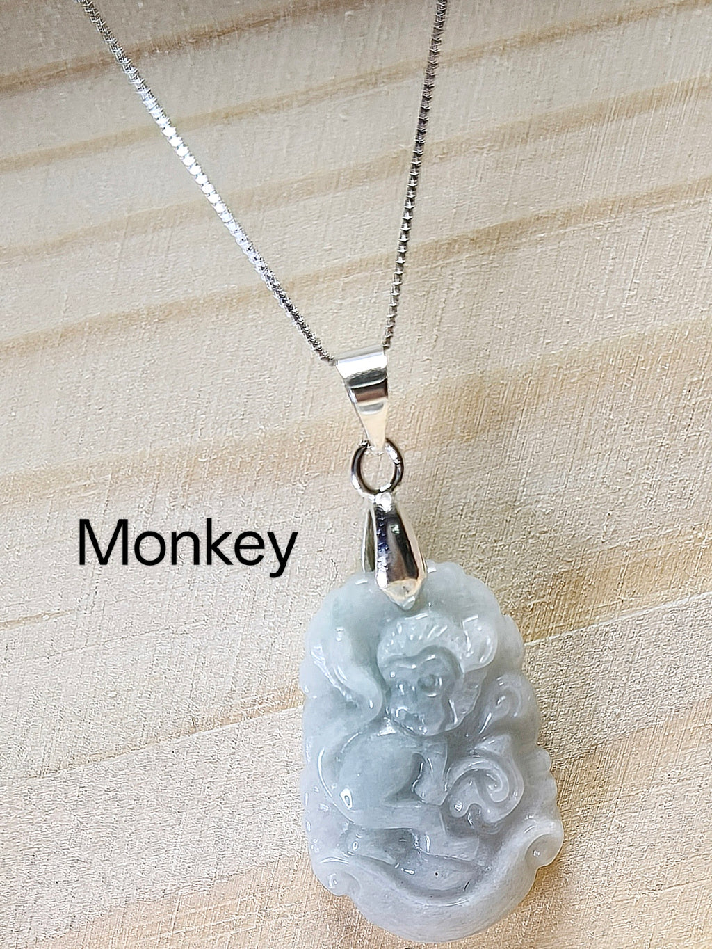 MYJ01 PREMIUM Myanmar Grade A Jadeite Animal Pendant Necklace (Chain / Cord)