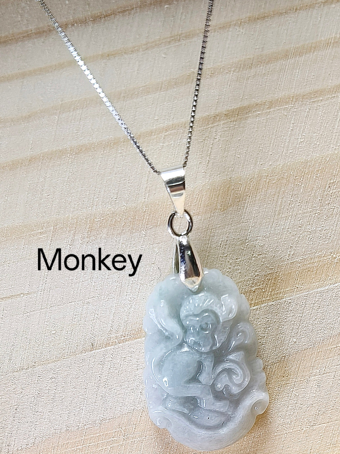 MYJ01 PREMIUM Myanmar Grade A Jadeite Animal Pendant Necklace (Chain / Cord)