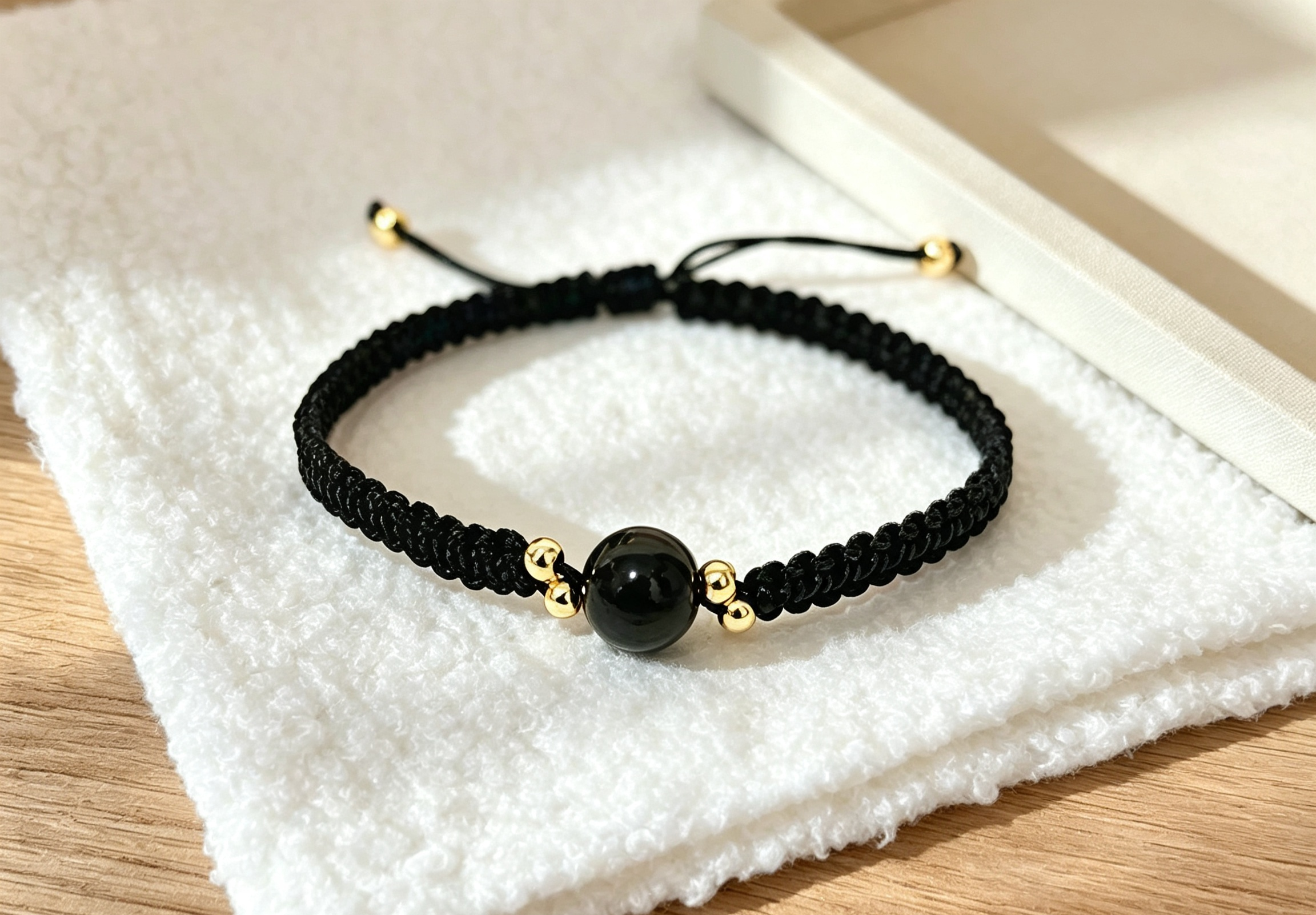 GOOD02- PREMIUM Good'ness Hand Braided Natural Beaded Adjustable Bracelet