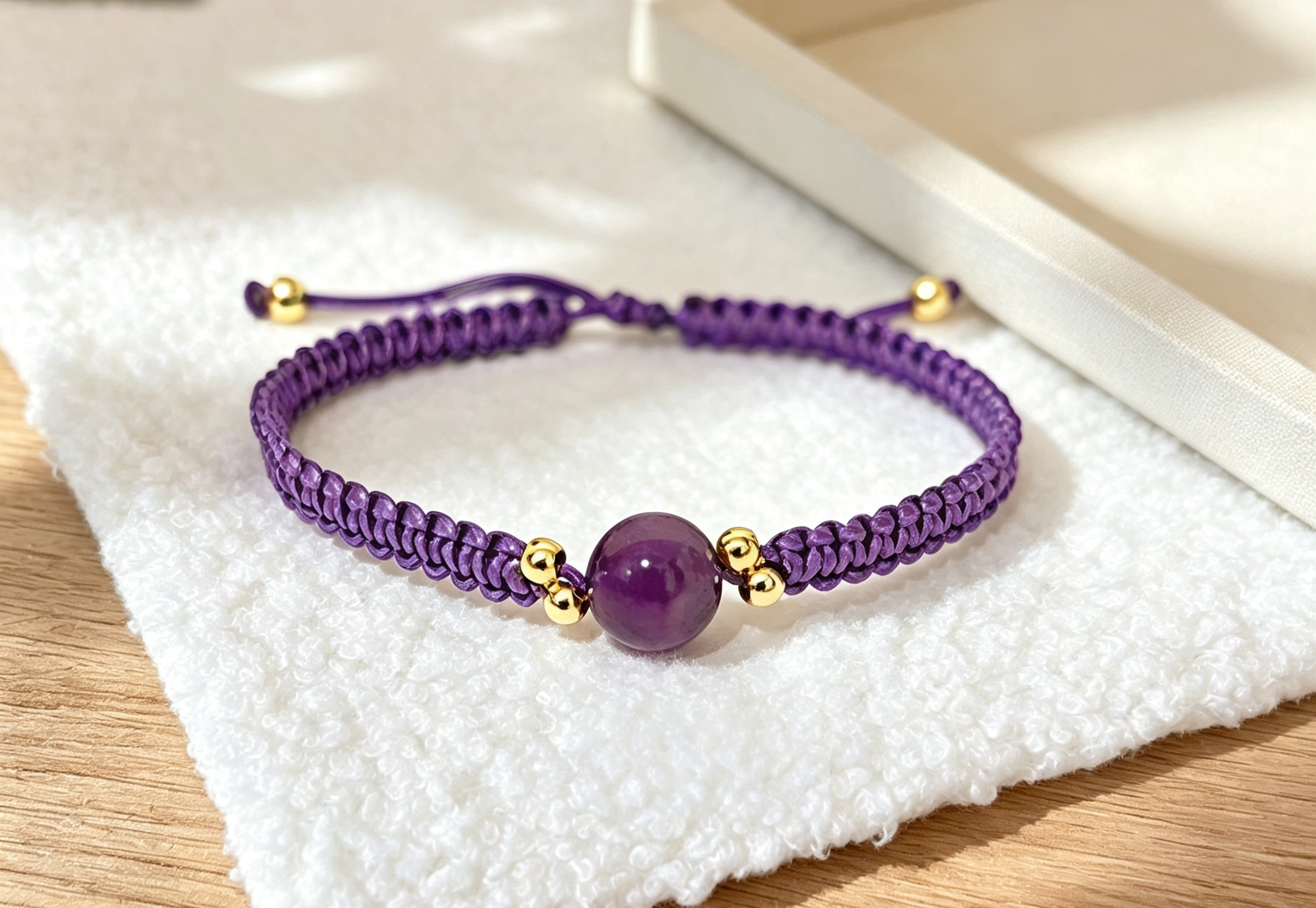 GOOD02- PREMIUM Good'ness Hand Braided Natural Beaded Adjustable Bracelet