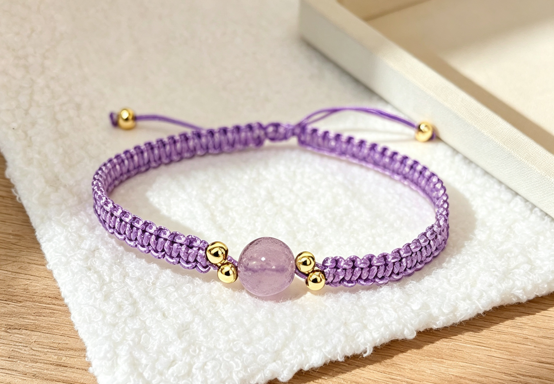 GOOD02- PREMIUM Good'ness Hand Braided Natural Beaded Adjustable Bracelet