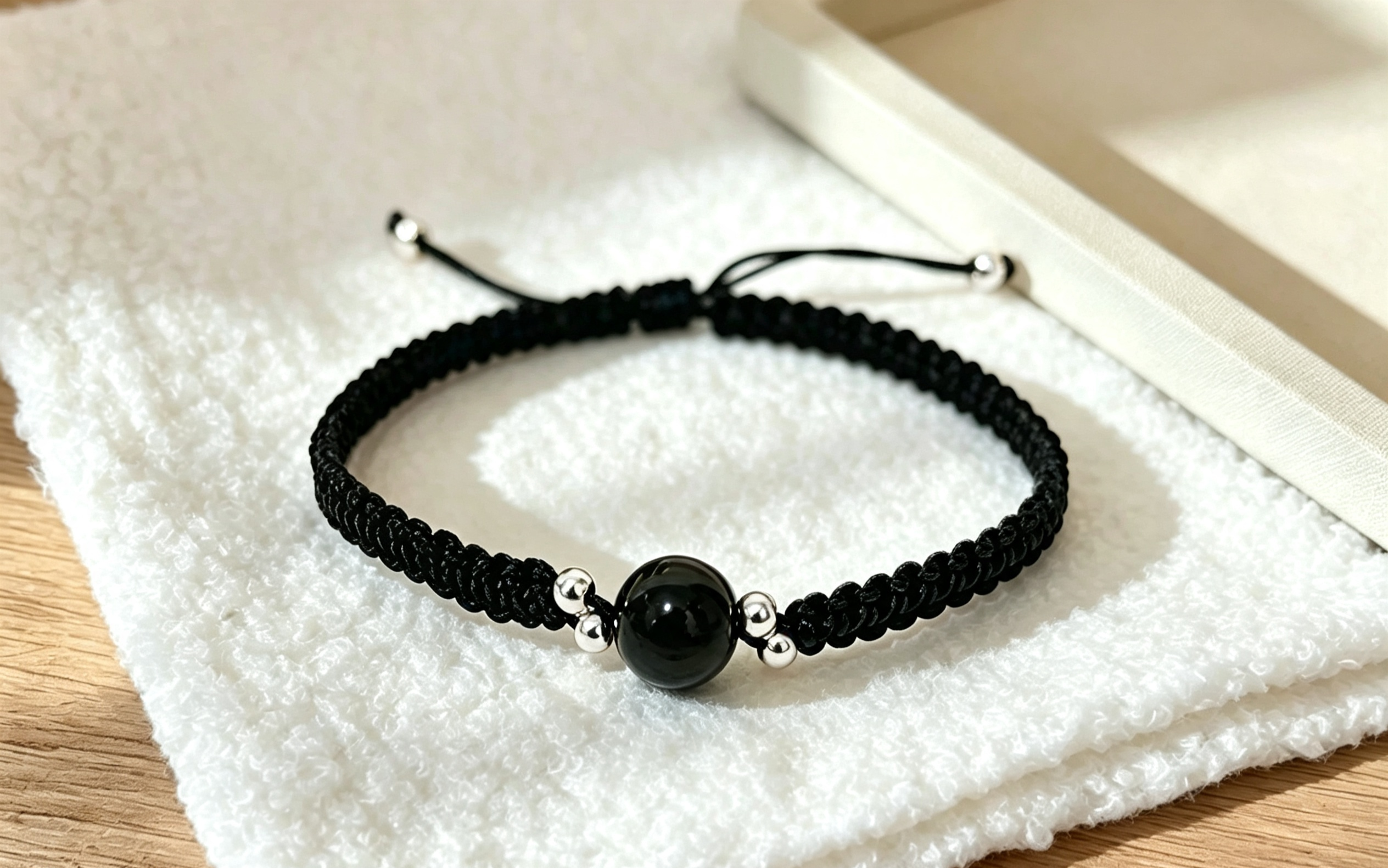 GOOD02- PREMIUM Good'ness Hand Braided Natural Beaded Adjustable Bracelet
