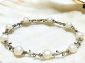 TPL02 Pearl Light PREMIUM Cultured Freshwater Button Pearl Chain Bracelet