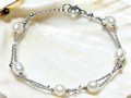 TPL03 Light Pearl PREMIUM Cultured Freshwater Pearl Layered Chain Bracelet