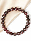 CSL01 Crystal Light PREMIUM Classic Natural Wine Red Garnet Elastic Bracelet