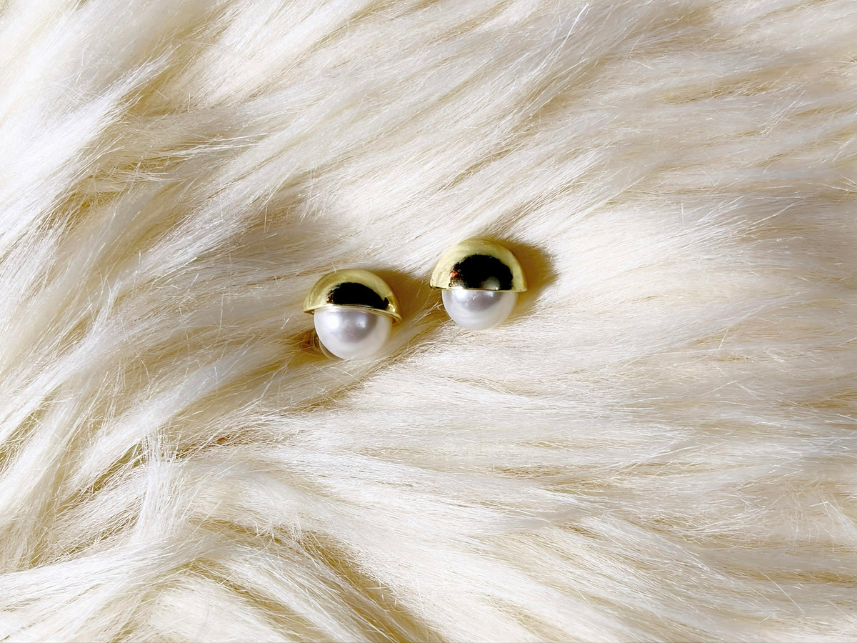 TWOS02 - PREMIUM Glass Imitation Pearl Earstuds