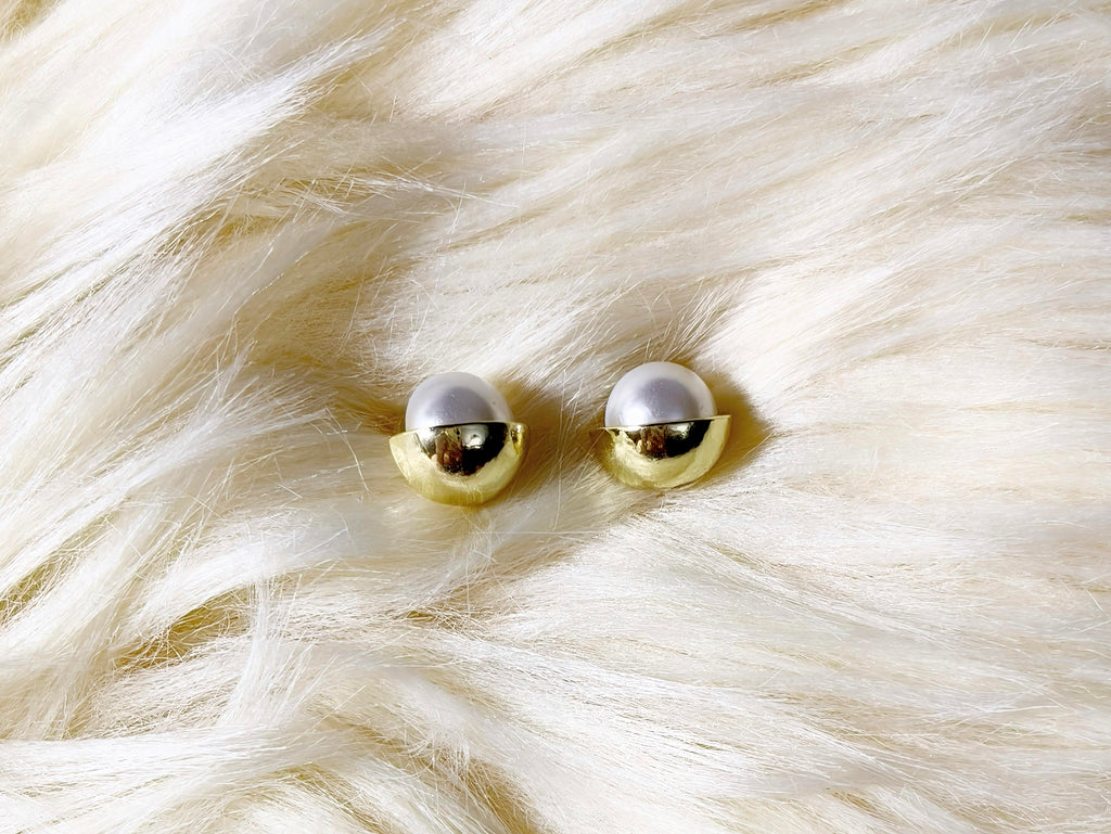 TWOS02 - PREMIUM Glass Imitation Pearl Earstuds