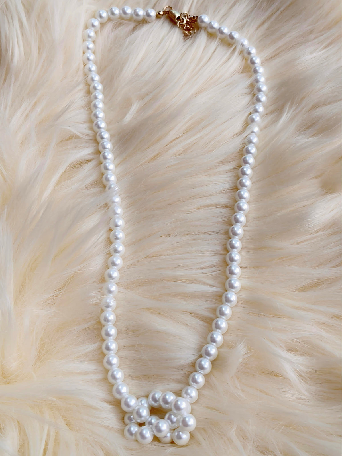 TWOS11 - PREMIUM Glass Imitation Beaded Chain Pearl Chain Necklace