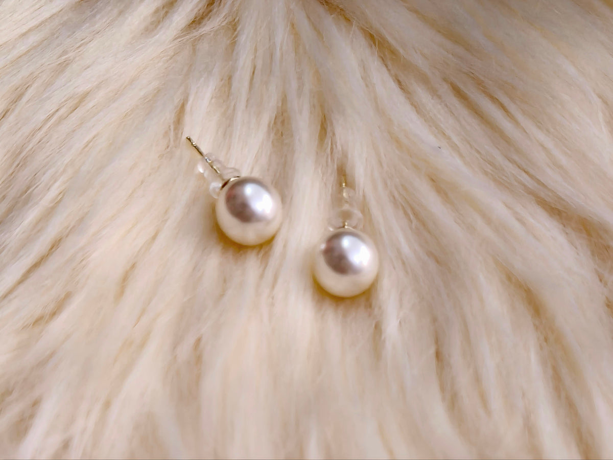 TWOS01 - PREMIUM Glass Imitation Pearl Earstuds