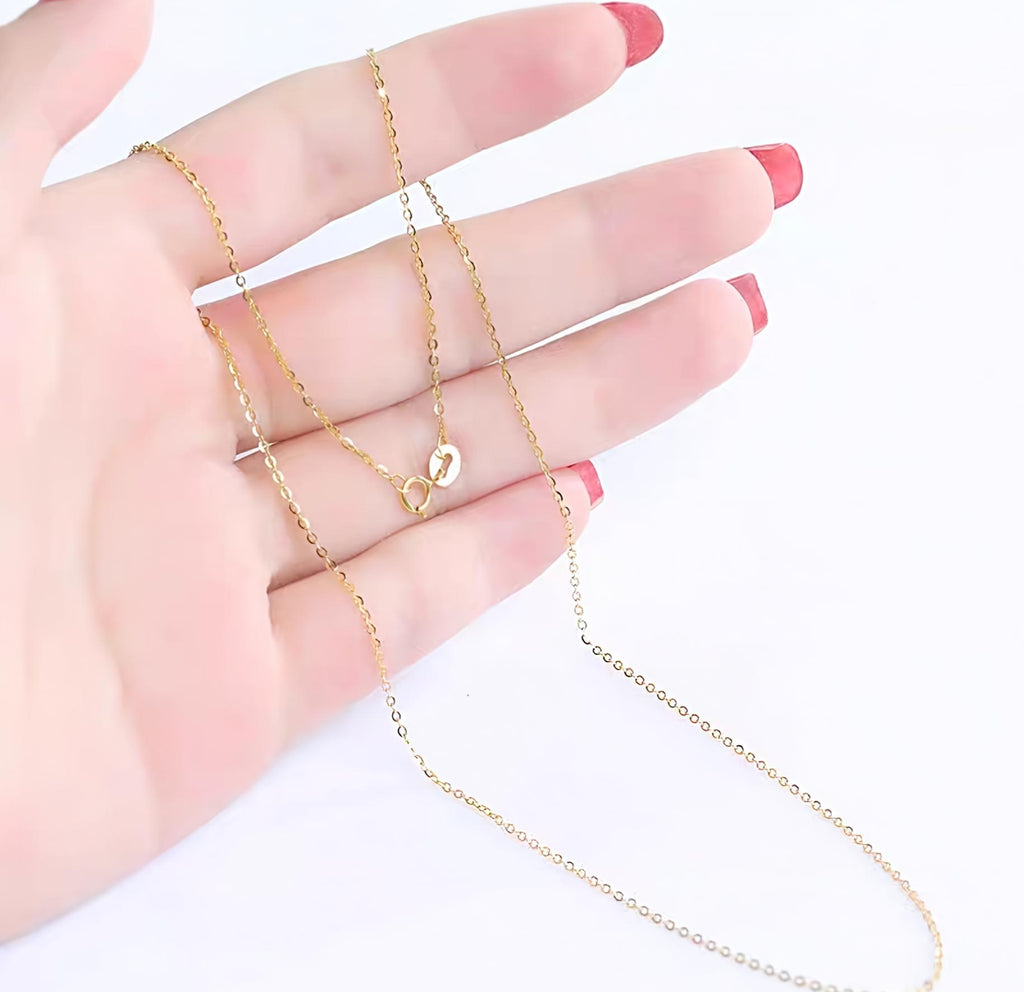 NKS01 Silver Light PREMIUM 316L Stainless Steel Gold Plated 500mm Chain Necklace
