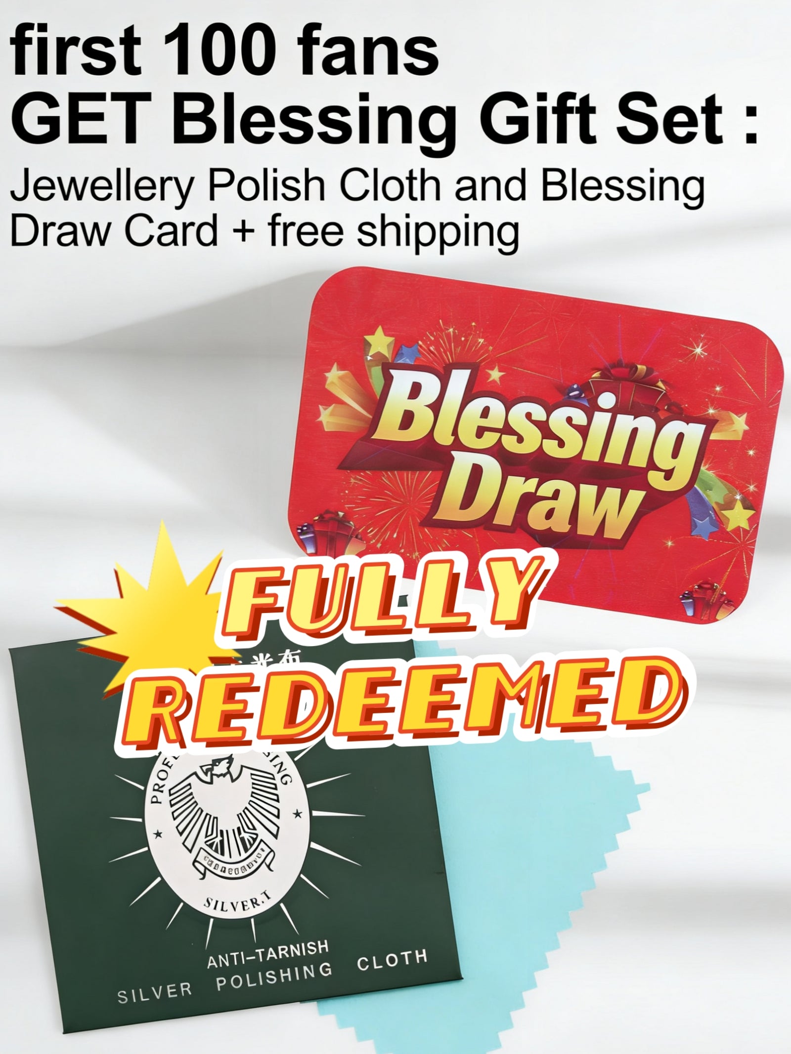$0 Redemption (1) - Multi Purpose Jewellery Cloth + Blessing Draw Card