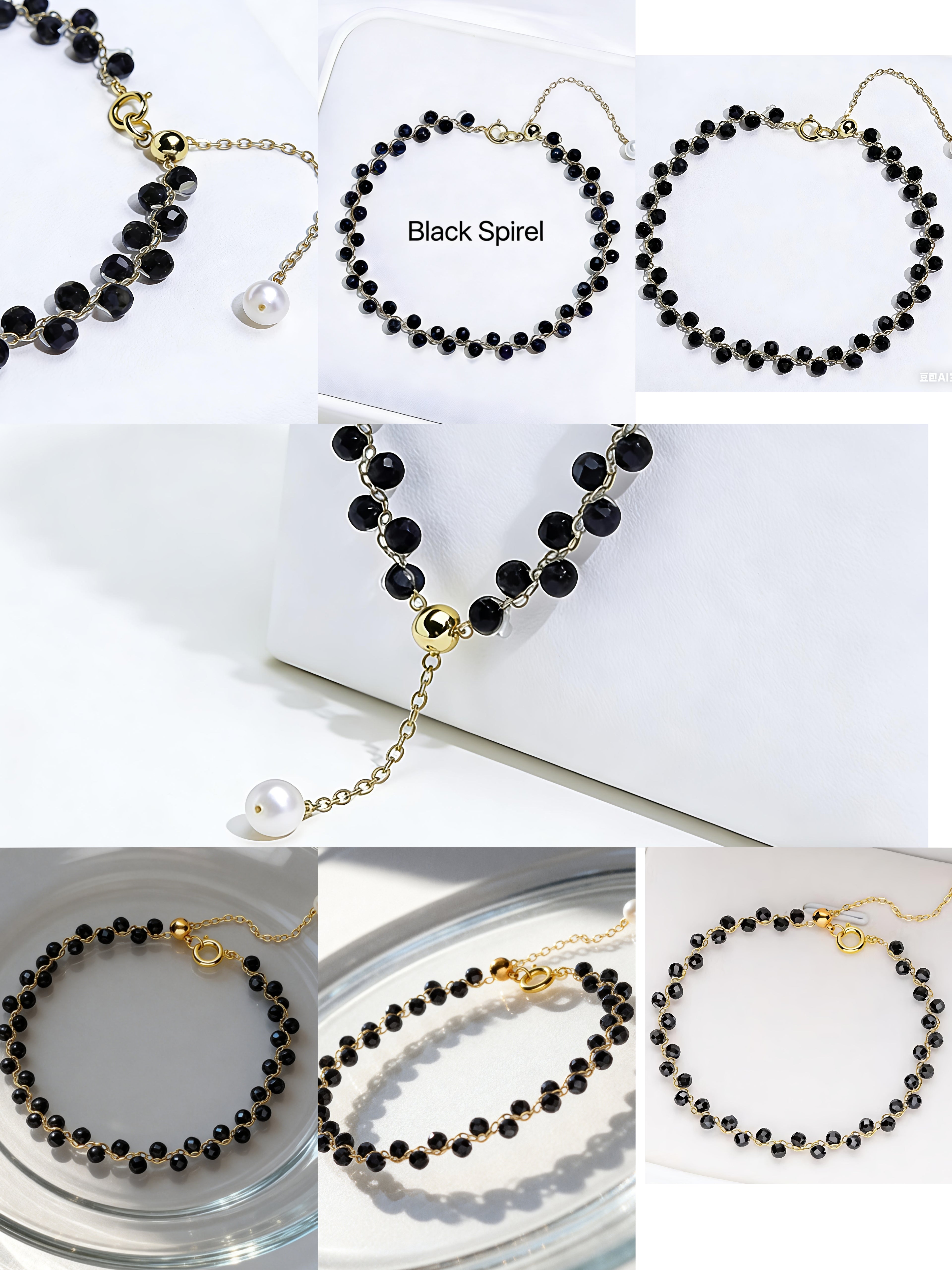 TPL06 PREMIUM Natural Crystal  + Freshwater Pearl 14k Plated Adjustable Bracelet