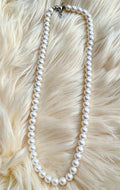 TWOS08 - PREMIUM Glass Imitation Beaded Pearl Chain Necklace