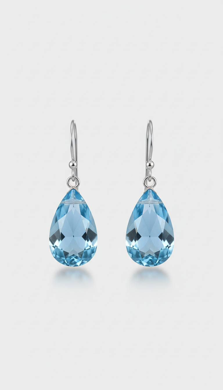 Celeste Blue Gemstone Drop Earrings
